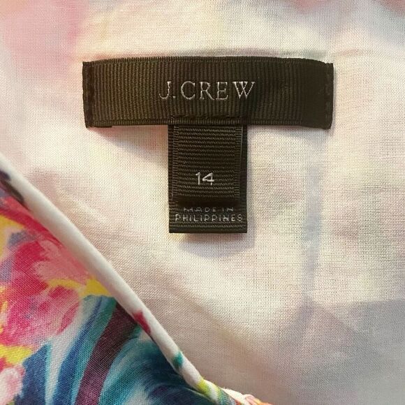 J. Crew Pineapple Sundress Size 14 100% Cotton Palm Beach Tropical Hawaiian - Picture 9 of 10